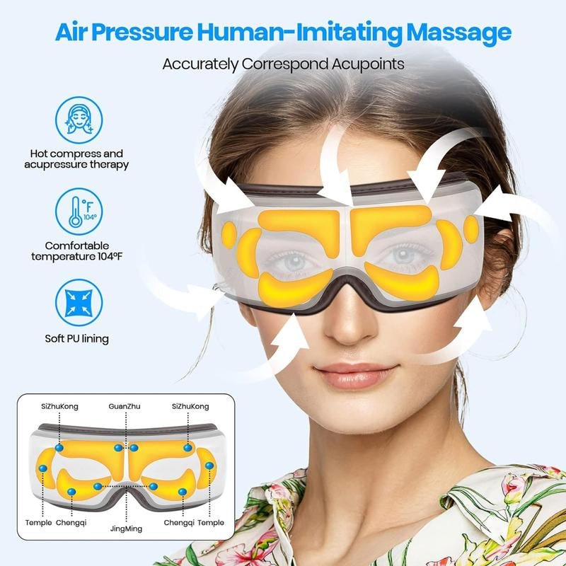Rechargeable Foldable Eye Massager – 5 Modes for Relaxation, Perfect Gift for Christmas or Valentine’s Day, Portable Eye Care for Women & Men