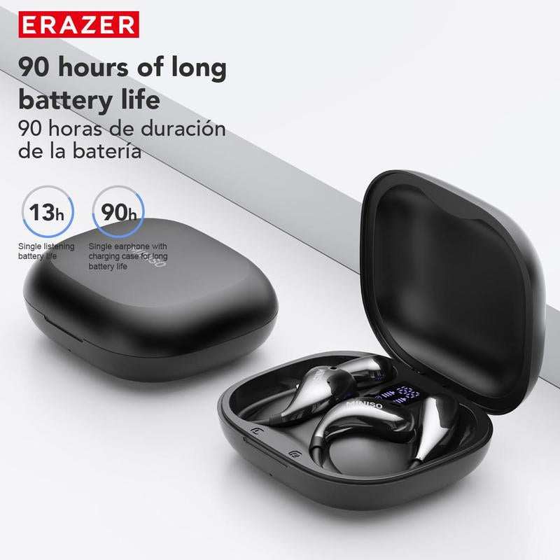 MINISO Wireless Open-Ear Earbuds – IPX5 Waterproof, Long-Range Connection, with Charging Case for Clear Audio