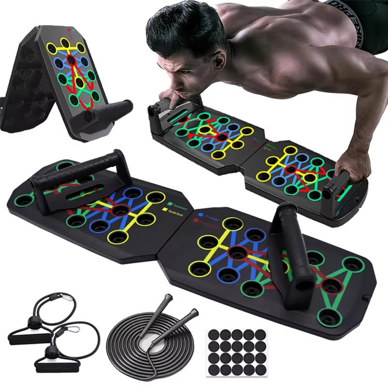 Portable Foldable Push-Up Board Set – Multifunctional Fitness Equipment for Chest, Arms, Abs, and Back Training
