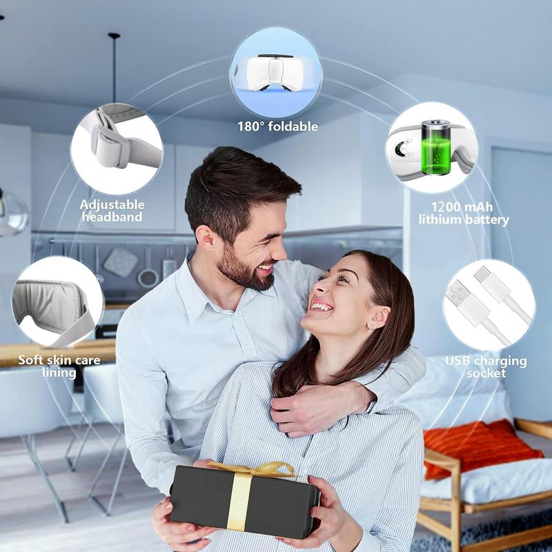 Rechargeable Foldable Eye Massager – 5 Modes for Relaxation, Perfect Gift for Christmas or Valentine’s Day, Portable Eye Care for Women & Men