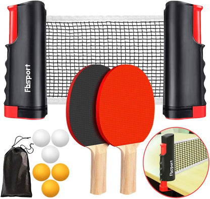 Complete Portable Table Tennis Set with Retractable Net, Paddles, Balls, and Carry Bag – Perfect for Indoor & Outdoor Play