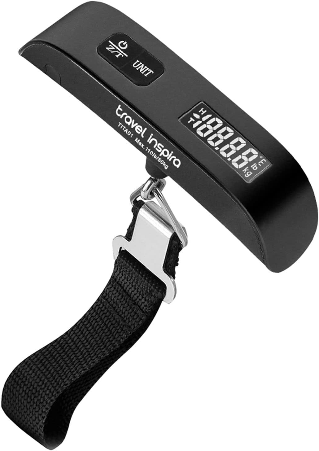 Portable Digital Luggage Scale – Accurate Hanging Baggage Scale for Travel, 110lb Capacity with Rubber Paint and Battery Included