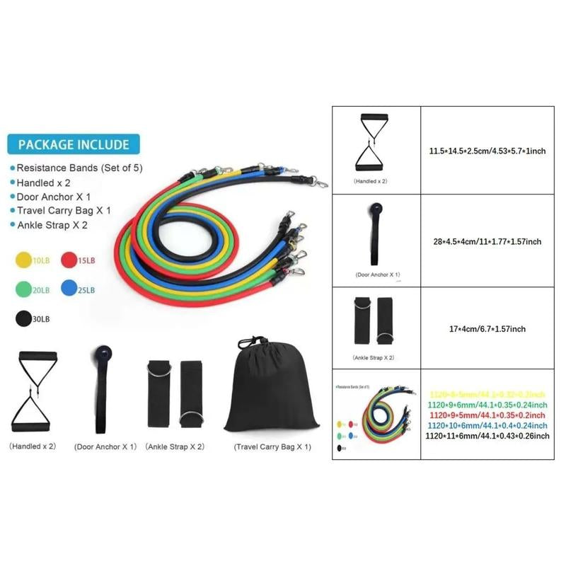 Premium Multifunctional Resistance Band Set with Carrying Pouch – Versatile Home & Gym Workout Equipment