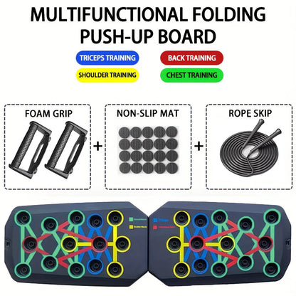 Portable Foldable Push-Up Board Set – Multifunctional Fitness Equipment for Chest, Arms, Abs, and Back Training