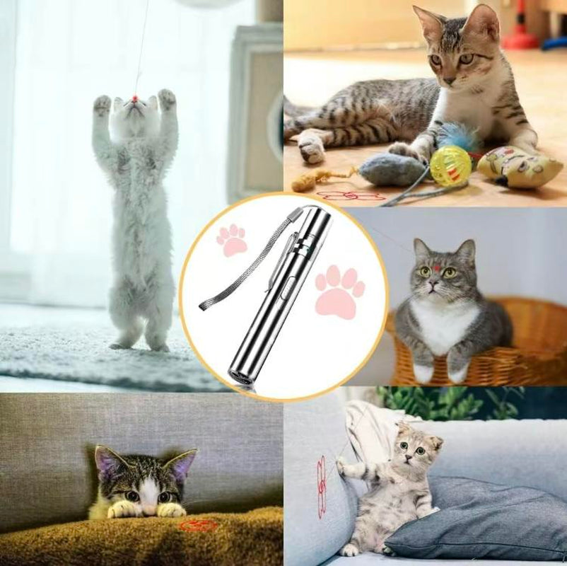 Laser Pointer Cat Toy – 5 Adjustable Patterns, USB Rechargeable, 3 Light Colors for Interactive Play & Training