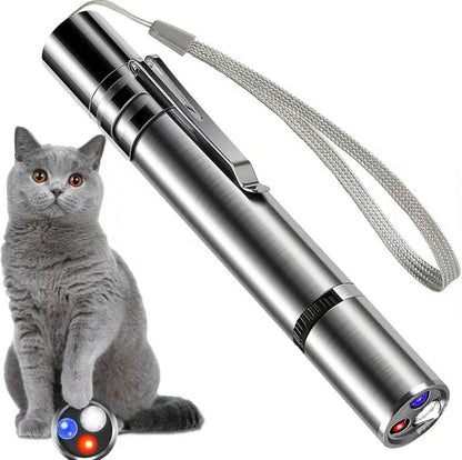 Laser Pointer Cat Toy – 5 Adjustable Patterns, USB Rechargeable, 3 Light Colors for Interactive Play & Training