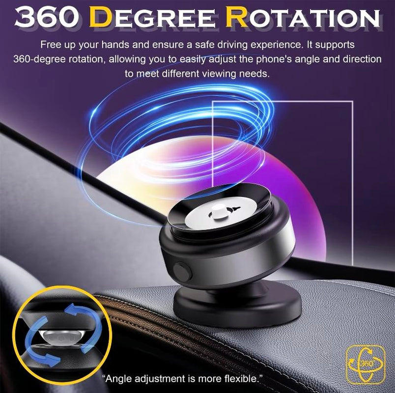 360° Rotatable Magnetic Car Phone Holder – Versatile Stand for Dashboard, Windshield & More