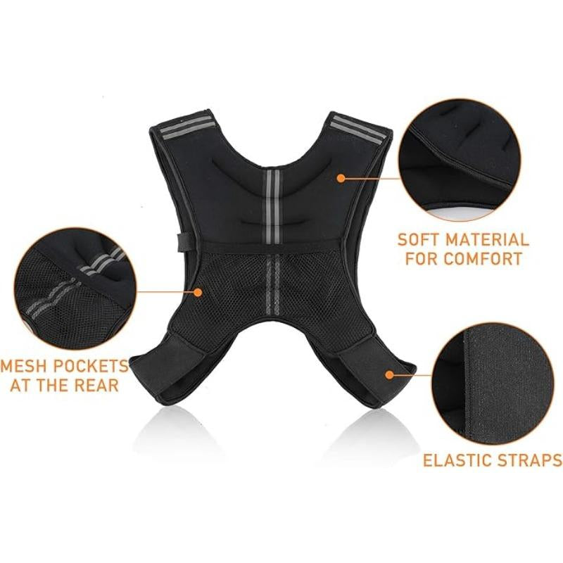 Adjustable Weighted Vest for Men & Women – Includes Weights, Perfect for Running, Training, Workout, Jogging & Walking