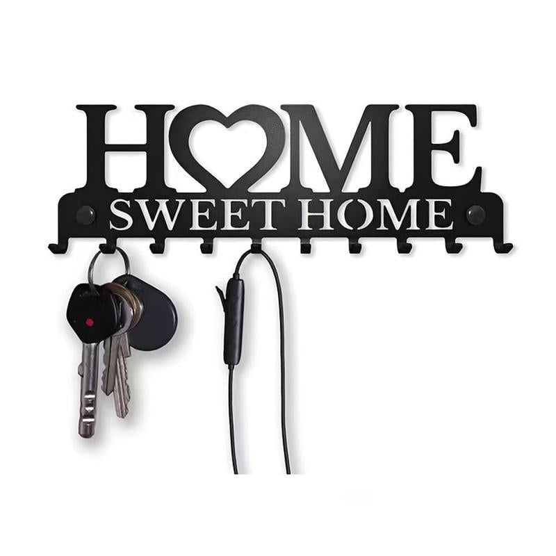 Sweet Home Key Holder – Metal Wall-Mounted Storage Hook for Keys, Towels & Clothes, Stylish Home Organizer