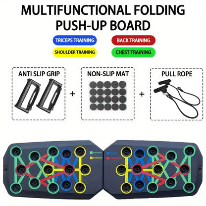 Portable Foldable Push-Up Board Set – Multifunctional Fitness Equipment for Chest, Arms, Abs, and Back Training