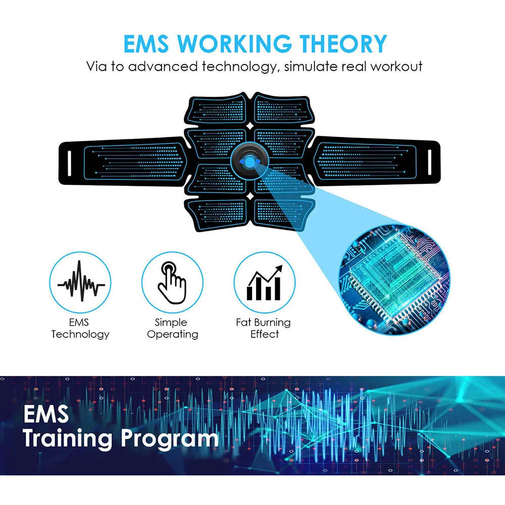 EMS Abdominal Muscle Stimulator & Electric Massager – Electrostimulation Hip Trainer for Home Fitness