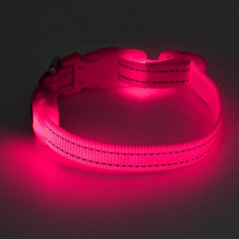 Adjustable LED Glow-in-the-Dark Pet Collar – Perfect for Dogs & Cats