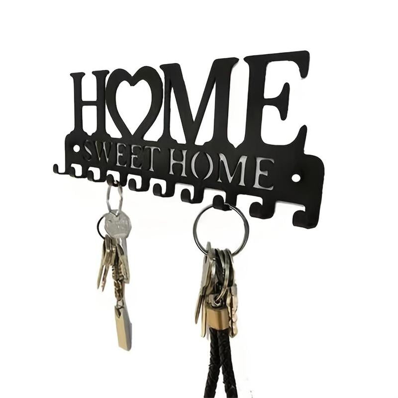 Sweet Home Key Holder – Metal Wall-Mounted Storage Hook for Keys, Towels & Clothes, Stylish Home Organizer