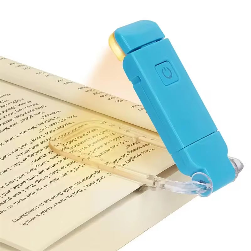 Portable LED USB Rechargeable Book Light – Eye-Friendly Clip-On Reading Lamp with Bookmark Feature