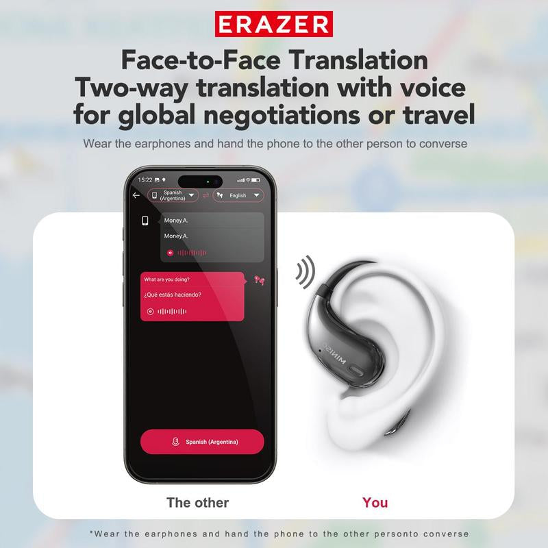 MINISO Wireless Open-Ear Earbuds – IPX5 Waterproof, Long-Range Connection, with Charging Case for Clear Audio