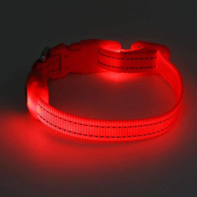 Adjustable LED Glow-in-the-Dark Pet Collar – Perfect for Dogs & Cats