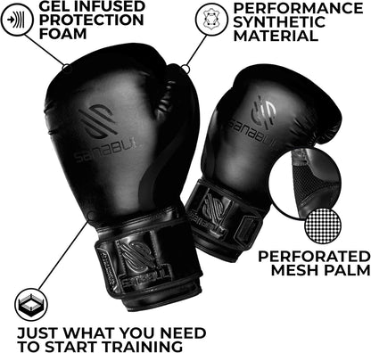 Essential Gel Boxing Gloves for Men & Women – Kickboxing, MMA, Muay Thai, Heavy Bag Training & Sparring Gloves