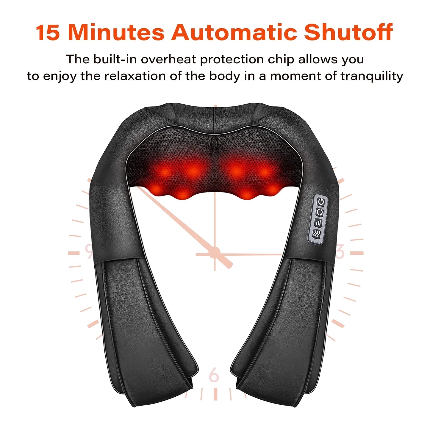 Shiatsu Neck, Shoulder & Back Massager with Heat – Electric 4D Deep Tissue Kneading Massage for Ultimate Relaxation