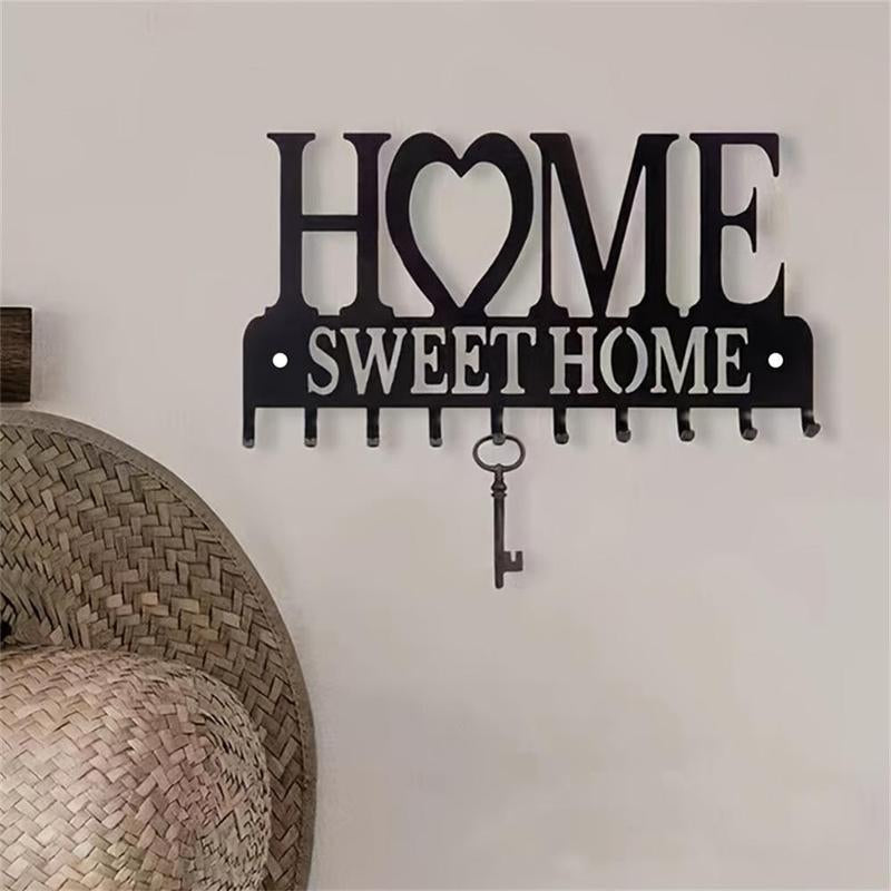 Sweet Home Key Holder – Metal Wall-Mounted Storage Hook for Keys, Towels & Clothes, Stylish Home Organizer