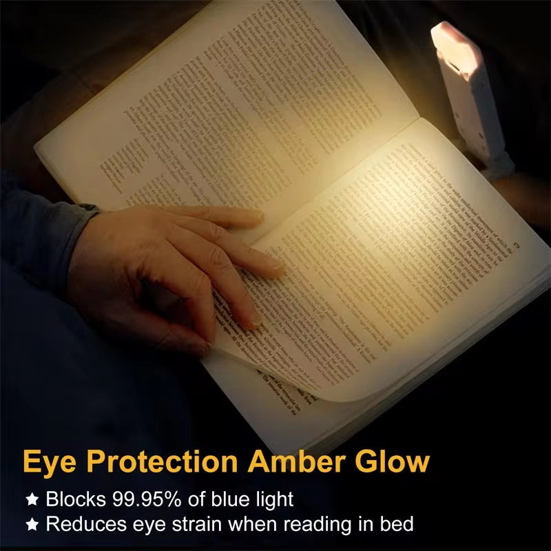 Portable LED USB Rechargeable Book Light – Eye-Friendly Clip-On Reading Lamp with Bookmark Feature