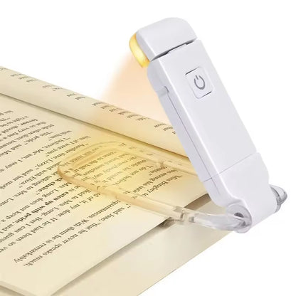 Portable LED USB Rechargeable Book Light – Eye-Friendly Clip-On Reading Lamp with Bookmark Feature