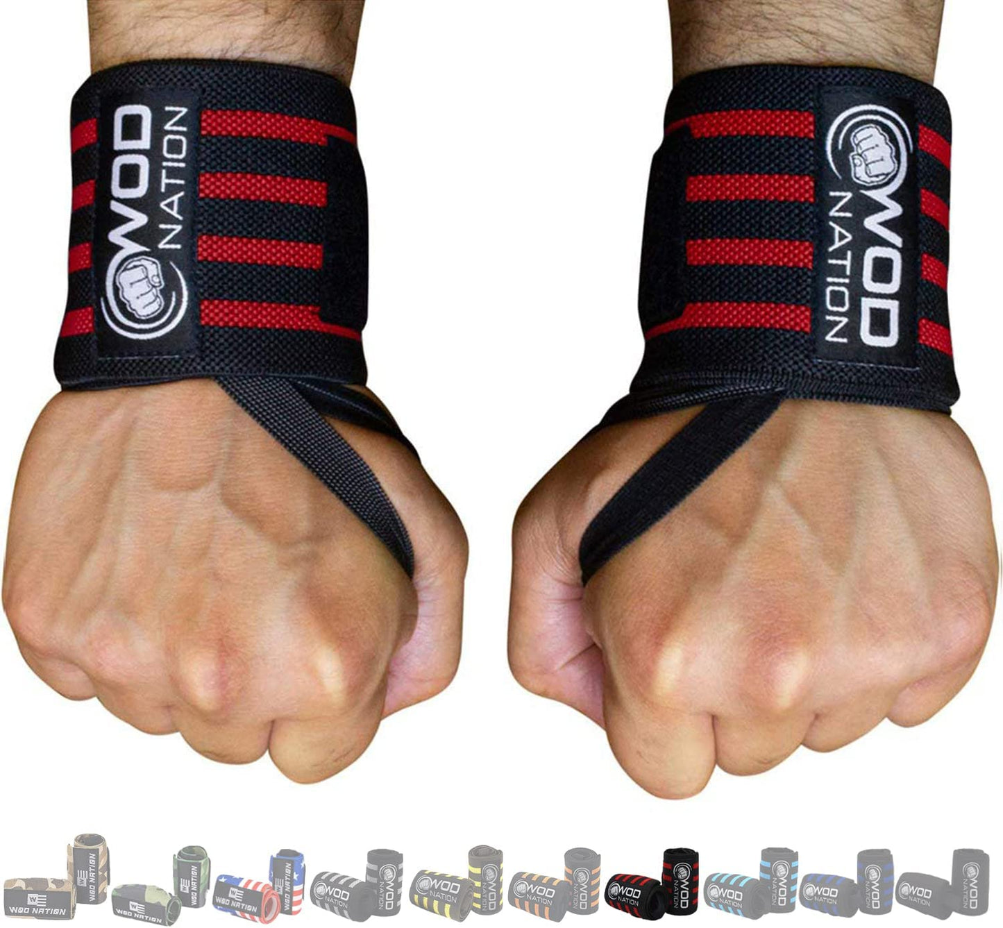 Pro Wrist Wraps for Weightlifting – Adjustable Support with Thumb Loop for Men & Women – Perfect for Strength Training, Powerlifting & Bodybuilding