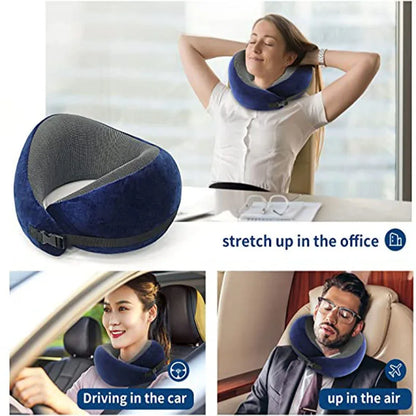 Portable Memory Foam Neck Pillow – U-Shaped Travel Cushion for Sleep, Camping, & Relaxation