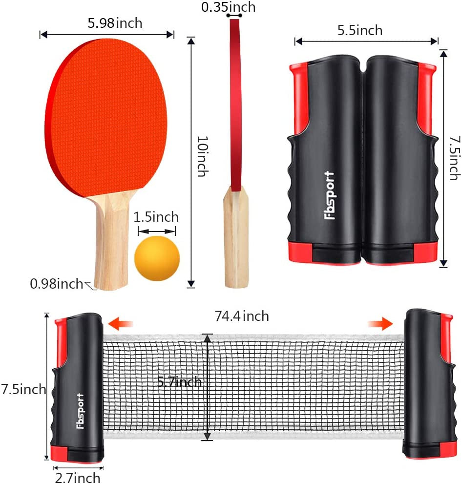 Complete Portable Table Tennis Set with Retractable Net, Paddles, Balls, and Carry Bag – Perfect for Indoor & Outdoor Play