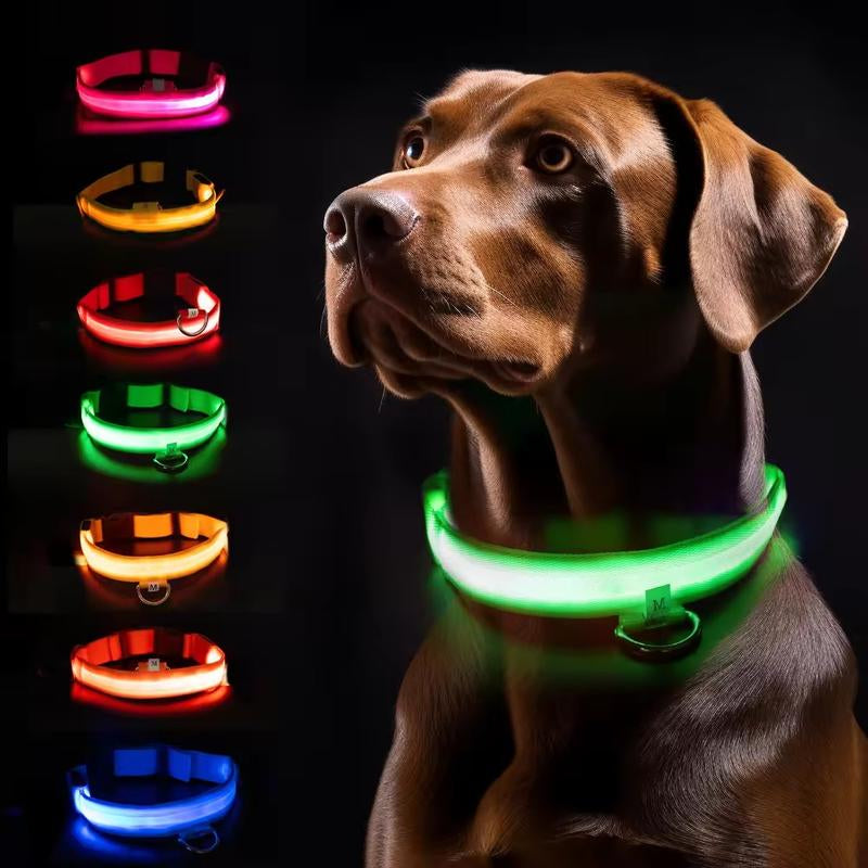 Adjustable LED Glow-in-the-Dark Pet Collar – Perfect for Dogs & Cats