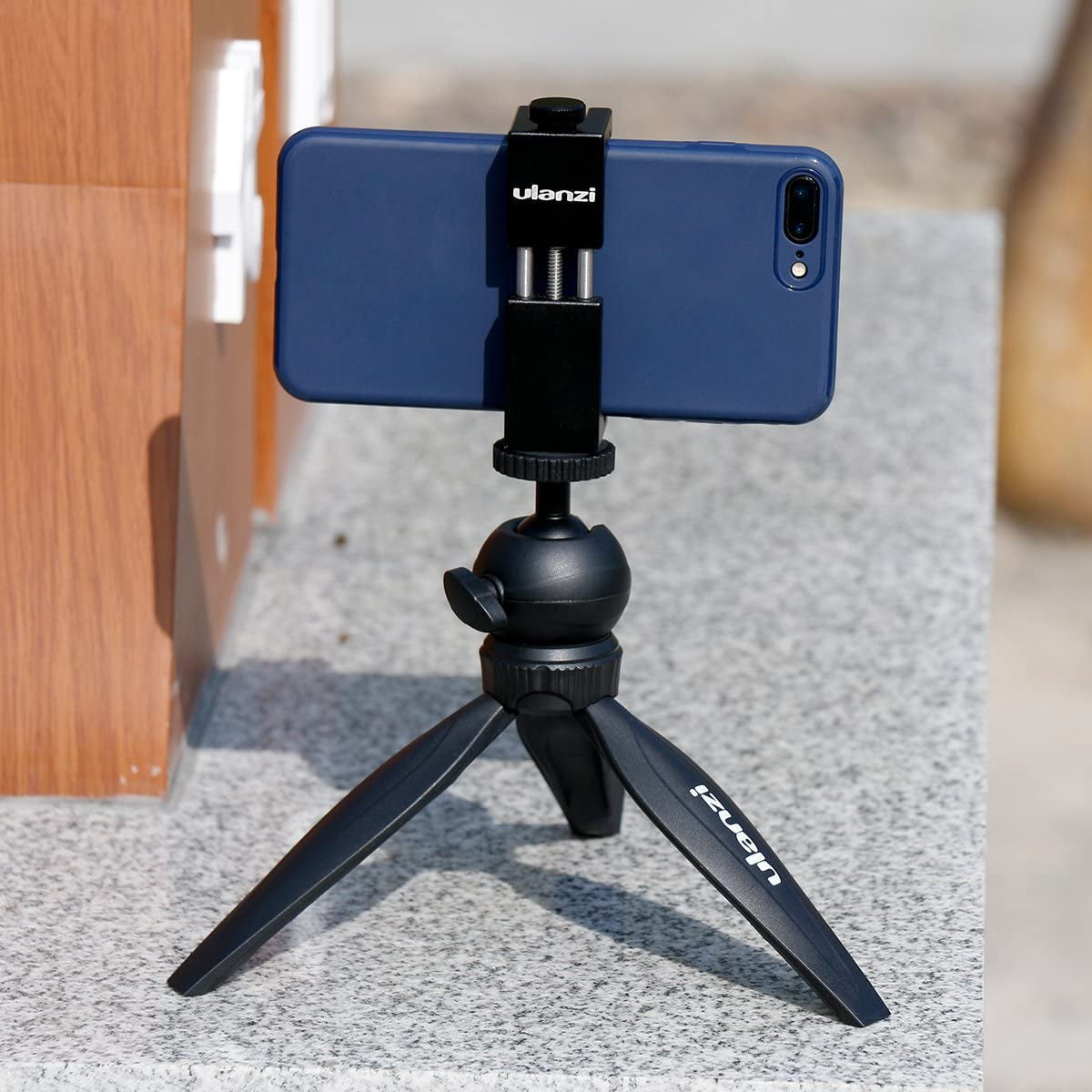 ST-02S Aluminum Phone Tripod Mount with Cold Shoe – Adjustable Clamp for iPhone & Android Smartphones (Supports Vertical & Horizontal Use)