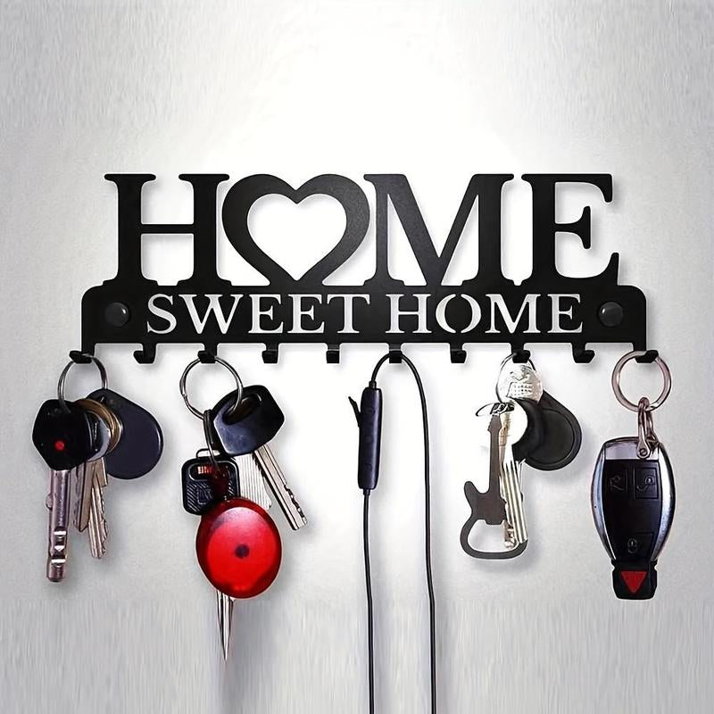 Sweet Home Key Holder – Metal Wall-Mounted Storage Hook for Keys, Towels & Clothes, Stylish Home Organizer