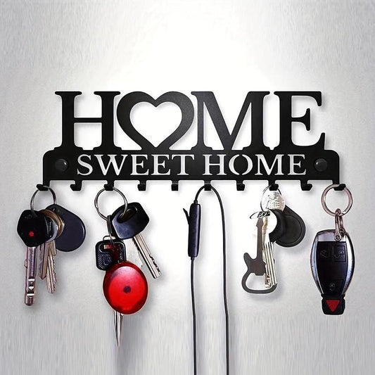 Sweet Home Key Holder – Metal Wall-Mounted Storage Hook for Keys, Towels & Clothes, Stylish Home Organizer