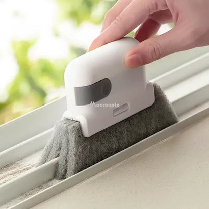 2-in-1 Window and Door Groove Cleaning Tool – Handheld Brush for Sliding Tracks & Crevices"